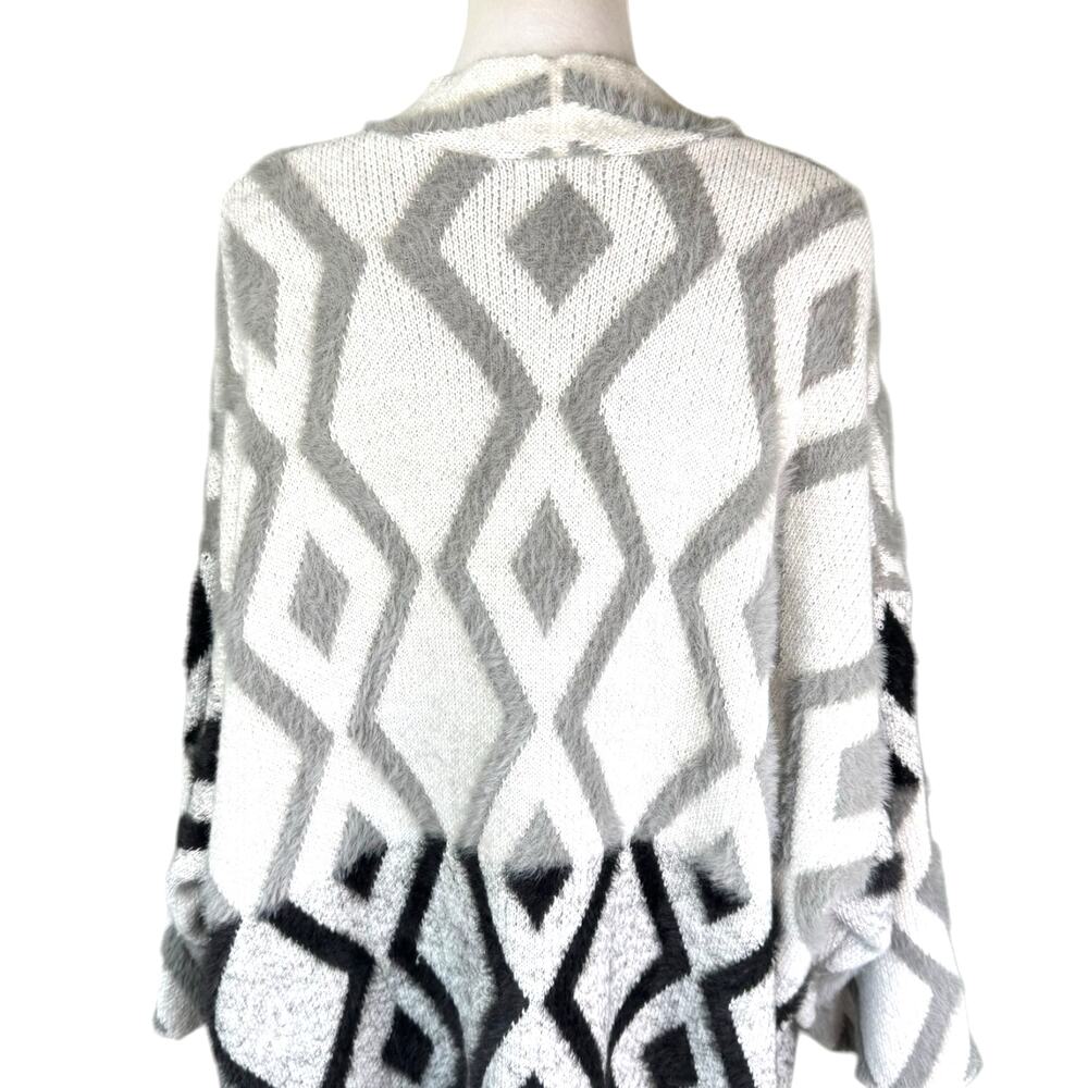 Multiples Gray Black White Three Quarter Sleeve D… - image 7